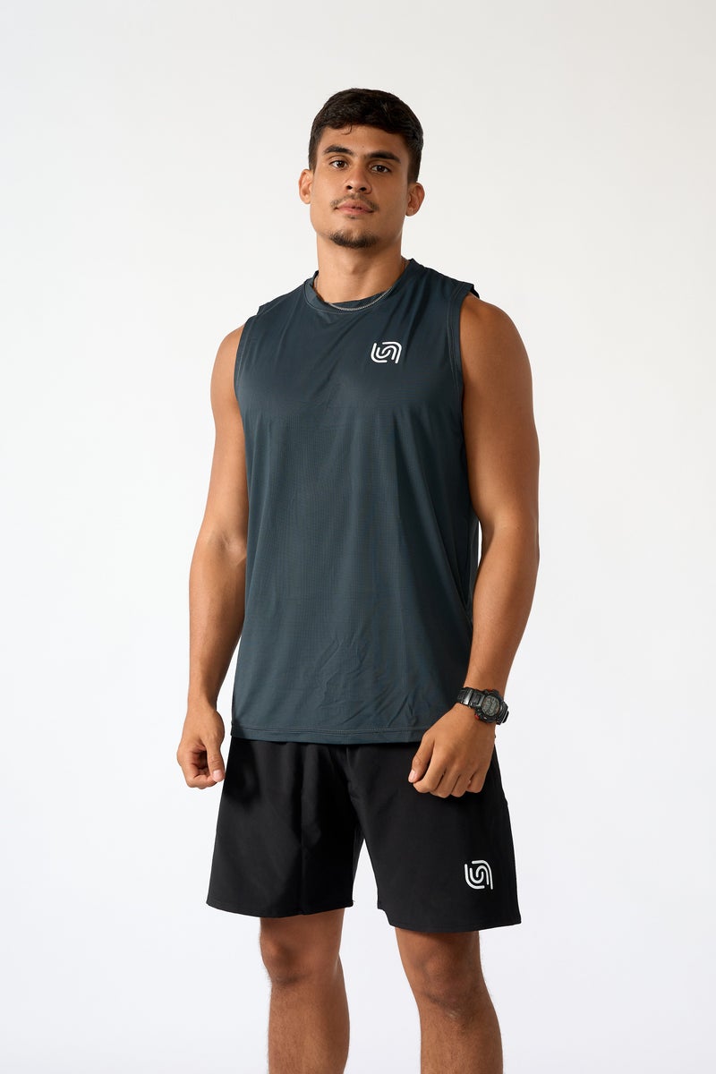 Beyond Men's Grey Sleeveless Top - Image 1